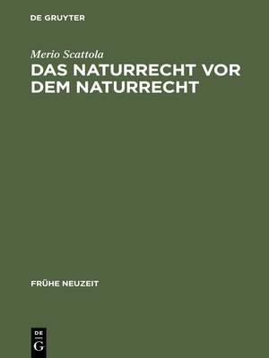 cover image of Das Naturrecht vor dem Naturrecht